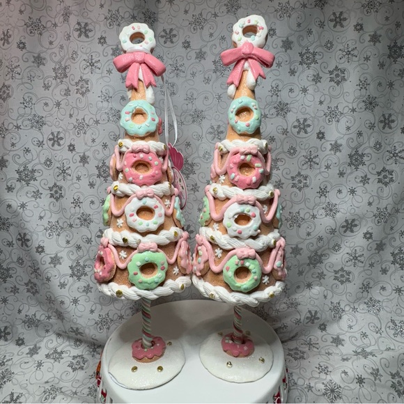 cupcakes & cashmere Other - Peppermint Square Pastel Pink Bow Christmas Sprinkled Candy Doughnut Icing Trees